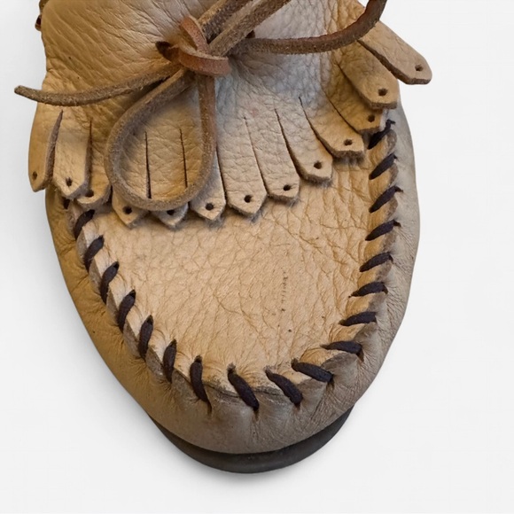 Minnetonka Tan Moccasins with Fringe Detailing - Picture 6 of 8